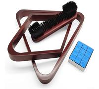 Minhe Classic Wood Pool Ball Positioning Rack, Complete Set with Diamond Stand, Triangle Frame, Chalk Cubes and Cleaning Brush, Billiards Accessory