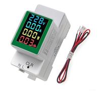 Minhe Digital DIN Rail Electricity Meter PZEM-008AC 50-300V AC Volt Amp Power Energy Usage Monitor with Backlit LCD for Distribution Cabinet Home and Workshop(Colour)