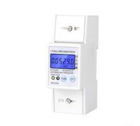 Minhe Digital Electricity Meter 230V 5(80) A with RS485 and Modbus-RTU, DIN Rail Mount Energy Monitoring Meter for Single-Phase Systems, LCD Display for KWh, Power Factor, Current, Voltage