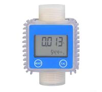 Minhe Digital Oil Fuel Water Flow Meter K24, LCD Display Sensor Gauge, Accurate Measurement Tool, Versatile Use for Garden Machinery, Vertical Mount, Blue