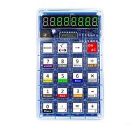 Minhe DIY LED Calculator Kit with 51 Microcontroller, 7-Digit Display, Soldering Practice for Beginners, Transparent Plastic Housing, for Educational Electronics Learning(Red)