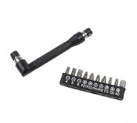 Minhe Driver Handle And For Stubby Wrench Set Featuring Compact 90 Degree Angle Design And Ergonomic Handle, Compatible With Various Sockets And Bits(11 pieces)