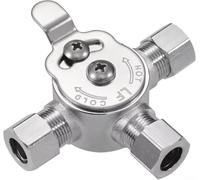 Minhe Faucet Mixing Valve 3/8" OD Brass Thermostatic Valve, Concealed Installation with 1/2" Outlet, Compatible with Hot & Cold Water Supply for Residential Plumbing(1PCS)