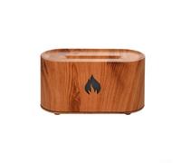 Minhe Flame Diffuser And Humidifier With 7 Color LED Aromatherapy, 160ml Water Tank Capacity, Auto Shut-Off Protection, Quiet Operation Under 25dB(Wood grain)