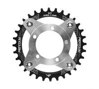 Minhe For -Bafang -BBS01 -BBS02 Chainring Conversion Kit, 32T 34T 36T 38T Double Side Positive Negative Teeth Chainwheel for -Mid Drive Motors(38T Black)