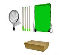 Minhe High-Reach Telescopic Fruit Picker up to 10 Meters | Stainless Steel Gardening Tool for Tall Trees, Lightweight Extended Pole for harvester for Apples and Peaches, Green Handle