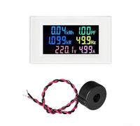 Minhe LCD Digital Power Meter for Single Phase AC 60-300V 0-100A Voltage Current Energy Monitoring with Color Screen 4724mm Compact Frame 7042mm(White)