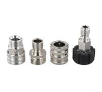 Minhe M22-14 to 3/8 Inch Quick Connect Fitting 2Pcs Stainless Steel Pressure Washer Adapter Kit(Four-piece sets)