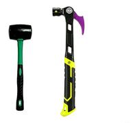 Minhe Multi-Function Rubber Mallet & Claw Hammer for Tile & Flooring | Provides two striking options in one kit. The rubber side protects tiles and stone. A practical set for flooring