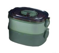 Minhe Portable Two-Layer Lunch Box With Leakproof Design, Stackable, Microwave And Dishwasher Safe, Secure Sealing Lids To Keep Food Fresh And Spill-Free(Two-layer pp -)