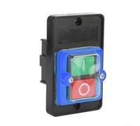 Minhe Pushbutton Switch Waterproof Control Button 380V 10A, Single-Phase Motor On/Off Switch with Self-Locking Start and Auto-Reset Stop Function, for Industrial Equipment 78mm Mounting(C)