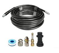 Minhe Sewer Jetter Kit Drain Cleaning Hose & High Pressure Nozzle for KARCHER Pressure Washer, Pipe Cleaning & Drain Unclogging Hose(15m)