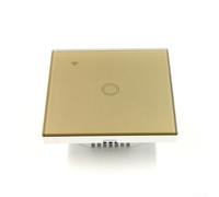 Minhe Smart Touch Wall Switch 1 Gang, WiFi Enabled, App Remote Control & Voice Assistant for Alexa and Smart-Life, 10A AC 100V-250V, 2.4GHz Network, Tempered Glass Panel(Gold)