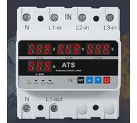 Minhe Three-Phase Four-Wire Voltage Protector | Over/Under Protection with LCD Display | 63A/100A Adjustable Circuit Breaker for ATS Function - DIN Rail Mount AC220V(100A)