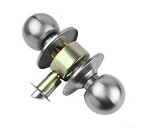 Minhe Zinc Alloy Interior Doorknob, Keyless Passage Lever Door Lock, Round Handle Lock for Home Hallway Entry(Silver-70mm)