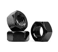 MINHER Hex Nuts, M3-0.5 Black oxidized 304 stainless steel Hex Nut, Hex Drive DIN 934 (20 pcs)