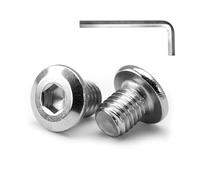 MINHER M5 x 10mm 10Pcs Flat Head Hex Socket Cap Screws Bolts, Furniture Bolts, 304 Stainless Steel 18-8, Full Thread (with Hex Spanner)