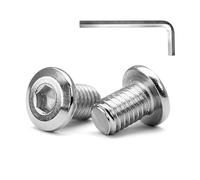 MINHER M5 x 12mm 10Pcs Flat Head Hex Socket Cap Screws Bolts, Furniture Bolts, 304 Stainless Steel 18-8, Full Thread (with Hex Spanner)