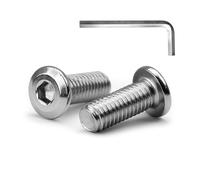 MINHER M6 x 20mm 20Pcs Flat Head Hex Socket Cap Screws Bolts, Furniture Bolts, 304 Stainless Steel 18-8, Full Thread (with Hex Spanner)