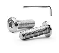 MINHER M6 x 25mm 10Pcs Flat Head Hex Socket Cap Screws Bolts, Furniture Bolts, 304 Stainless Steel 18-8, Full Thread (with Hex Spanner)