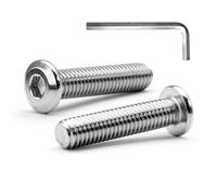 MINHER M6 x 35mm 10Pcs Flat Head Hex Socket Cap Screws Bolts, Furniture Bolts, 304 Stainless Steel 18-8, Full Thread (with Hex Spanner)