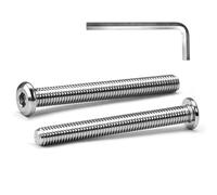 MINHER M6 x 70mm 10Pcs Flat Head Hex Socket Cap Screws Bolts, Furniture Bolts, 304 Stainless Steel 18-8, Full Thread (with Hex Spanner)