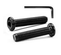 MINHER M8 x 35mm 10Pcs Flat Head Hex Socket Cap Screws Bolts, Furniture Bolts, 304 Stainless Steel 18-8, Full Thread (with Hex Spanner)