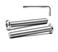 MINHER M8 x 55mm 10Pcs Flat Head Hex Socket Cap Screws Bolts, Furniture Bolts, 304 Stainless Steel 18-8, Full Thread (with Hex Spanner)
