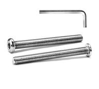 MINHER M8 x 80mm 10Pcs Flat Head Hex Socket Cap Screws Bolts, Furniture Bolts, 304 Stainless Steel 18-8, Full Thread (with Hex Spanner)