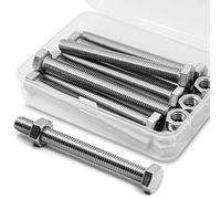 MINHER M8 x 80mm, 8pcs Stainless Steel Hex Screws & Nuts Set - Mechanical Fasteners