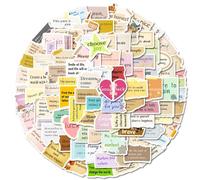 MINHJIAOSM-100 Pieces of Tear-Off Text Stickers, Inspirational English Short Sentences, Slogan Stickers, DIY notebooks, suitcases, notebooks