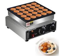 MINHUIJIHUI Electric Mini Pancake Maker, Dutch Pancake Maker 25/50PCS Non-Stick Commercial Pancake Machine with Timer Control (0-5 Min) and Thermostat (50-300°C), for Breakfast Snacks Desserts