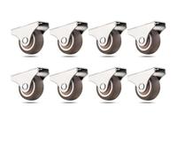 Mini 1-Inch Soft Rubber Low Profile Wheels - Silent Rolling Casters 4 Pcs (8 Pcs with Screws) for Furniture Home or Office Use Heavy-Duty Easy Installation