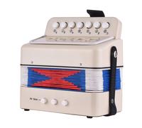 Mini 10-Button Kids Accordion Toy Supports Bass Chords 14 Notes with Cleaning Cloth Educational Music Instrument