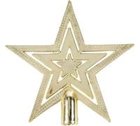 Mini 10cm Gold or Silver Embossed Star Christmas Tree Topper Decoration - Festive Ornament for Holiday Tree (Gold)