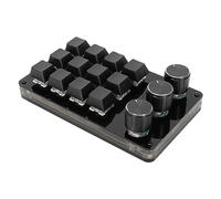 Mini 12 Key Keypad with 3 Knobs Custom Mechanical Keyboard for Gaming and Work Acrylic Wired Blue Switch