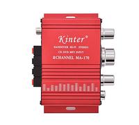 Mini 12V 2 Channel HiFi Stereo Bass Audio Power Amplifier 20W + 20W Digital Indoor/Outdoor Amp Red for Car Boat