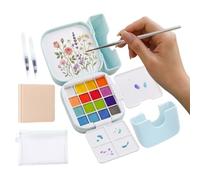 Mini 16 Colors Watercolor Set Compact Drawing and Painting Tools