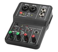 Mini 2 Channels Audio Line Mixer USB 48V Compact Sound Mixing Console for Small Clubs Bars As Guitars Bass Keyboards Mixer for Studio Music Recording Home Internet Karaoke