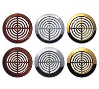 Mini 2 x Circle Air Vent Grille - 45mm - Furniture Ventilation Cover - ABS Plastic Material - Available in Chrome, Brown, Gold, Satin, White. (45mm/58mm, Brown)