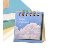 Mini 2026 Planner - Desk Calendar, 14x12cm Monthly Schedule Organizer with Page Marking, Paper Desktop Accessory with Easy Design, Offices Planning Tool, Monthly Planner Layout