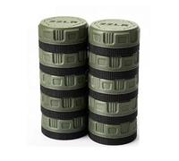 Mini .22LR Ammunition Storage Box Pocket Size Ammo Holder Fits 50+ Rounds Secure Screw Lid Durable Case For Small Caliber Rounds Stackable Organizer (10-Stack)