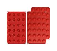 Mini 24-Cavity Semi Sphere Silicone Moulds, 3 Packs Baking Mold for Crafting Chocolate, Cakes, Jelly, Dome Mousse and More