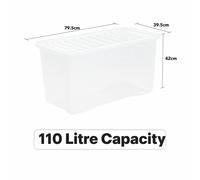 Mini 25L/37L/45L/62L/110L Extra Large Plastic Storage Box With Lid Moving House
