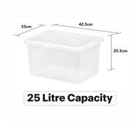 Mini 25L/37L/45L/62L/110L Extra Large Plastic Storage Box With Lid Moving House