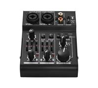 Mini 3-Channel Sound Card Mixing Console Digital Audio Mixer Built-in 48V Phantom Power 5V USB Powered for Home Studio Recording DJ Network Live Broadcast Karaoke