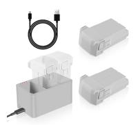 Mini 3 Intelligent Flight Battery 2 Packs Mini 3 pro Series Battery Plus 3850mAh(51 Mins Max Flight Time) and 3 Slots Two-Way Charger Hub