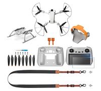 Mini 3 Pro/Mini 3 Accessories Bundle 8 in 1 Accessories kit, Propeller Holder Strap,Propeller Guard,Joysticks,HD Glass Protector,Lanyard Neck Strap,Landing Gear,Silicone Protection Cover,Propellers