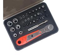 Mini 36 Tooth Ratchet Screwdriver Set, Mini Ratchet Set, Small Ratcheting Wrench Bit Ratchet for Tight Spaces, with Phillips, Slotted, Torx, Hex, Square and Adapter for Socket