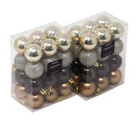 Mini 3cm Earth Tones Christmas Bauble Decorations - Bronze Brown - Set of 48